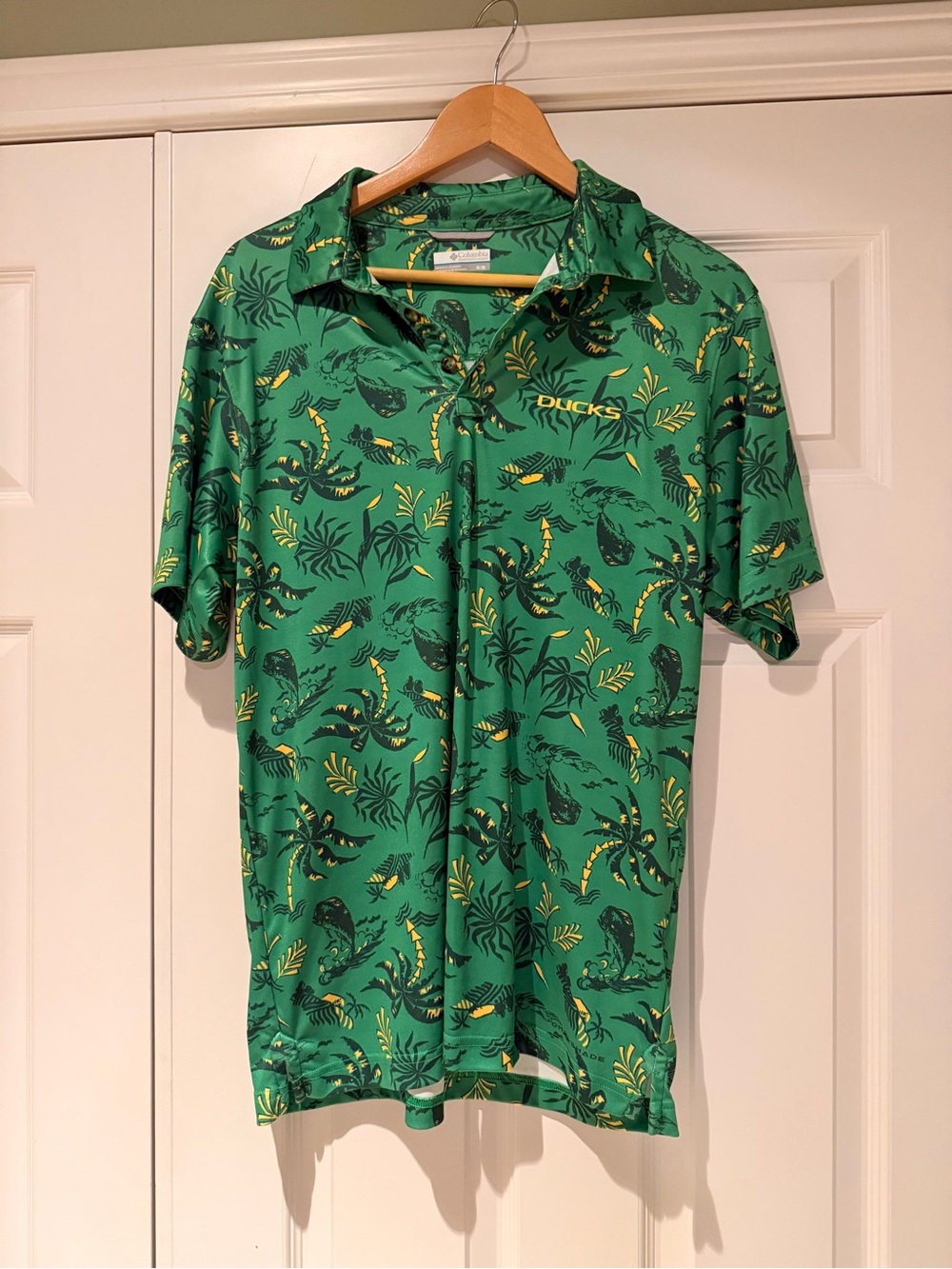 Oregon Ducks Green Printed Polo Shirt (Men’s)